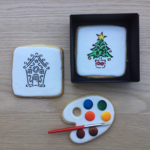 Paint Your Own PYO COokie Gift Box Christmas tree and Gingerbread House