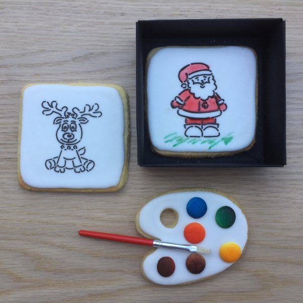 Christmas Paint Your Own Cookies Santa and Rudolph GIft Box