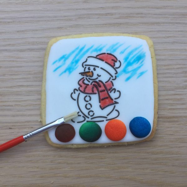 Christmas Paint Your Own PYO COokie Biscuit Snowman